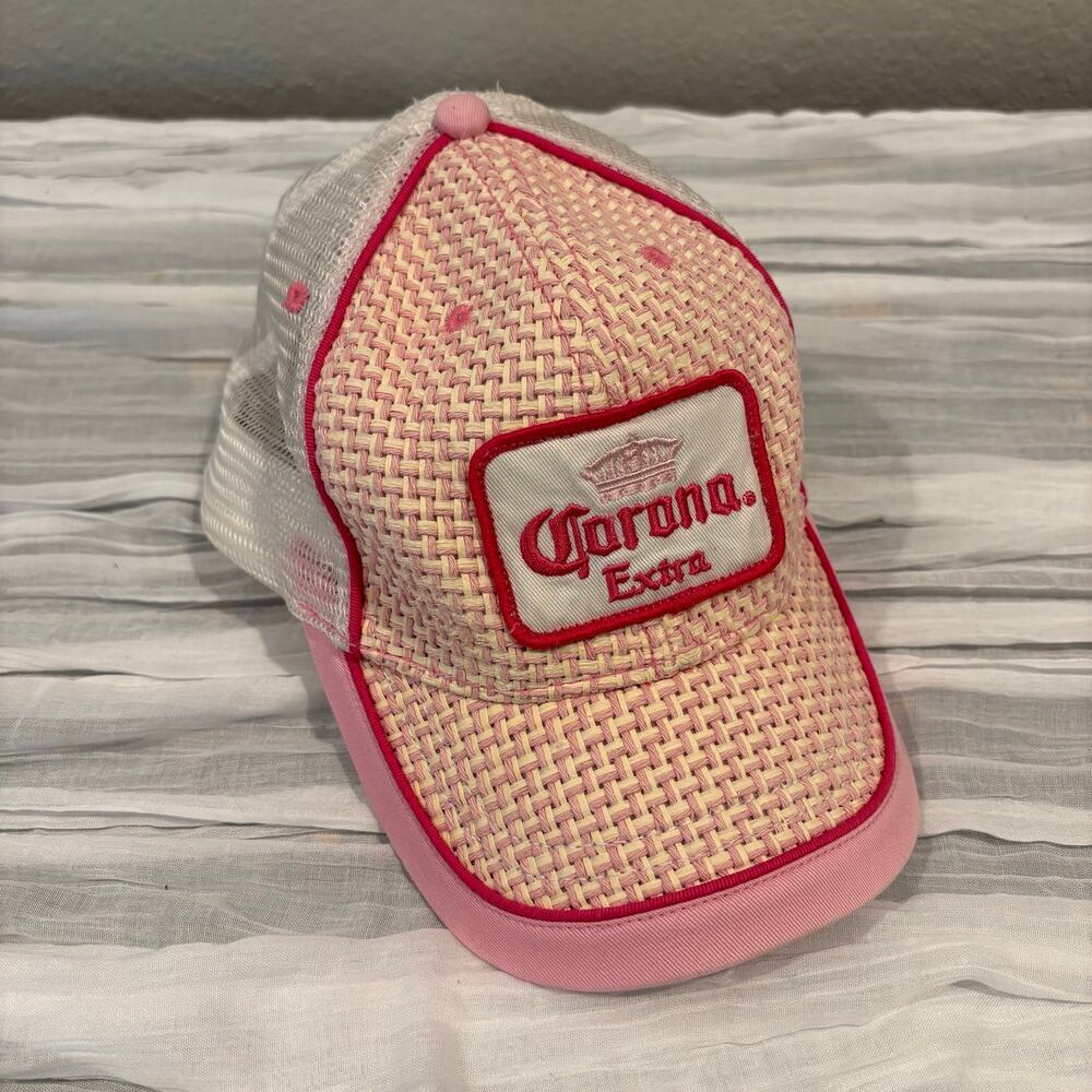 VISION CONCEPTS CORONA EXTRA Trucker Cap Pink/Wht SzOS Collectible Sporty Beachy